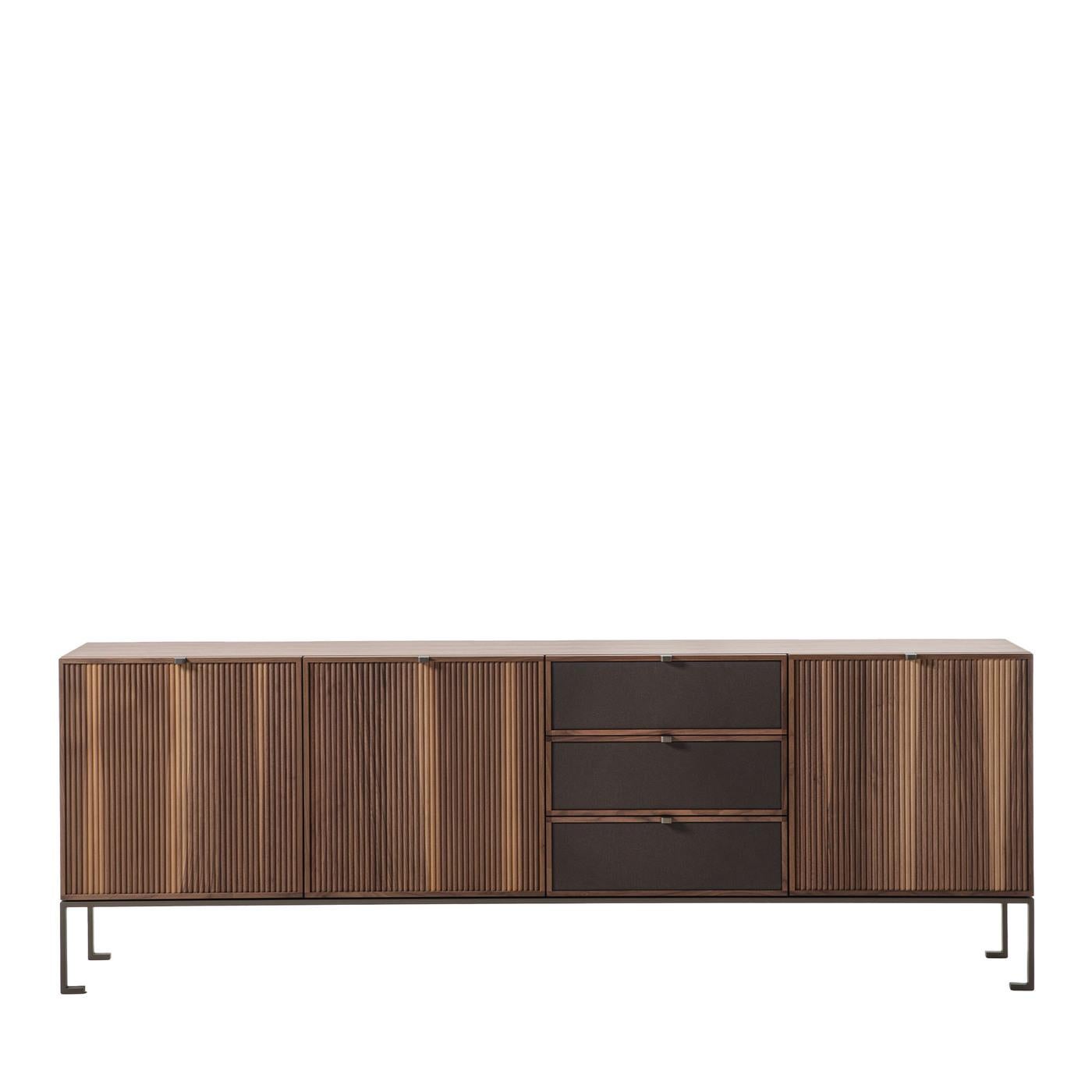 Melody 4 Canaletto Walnut Wood Storage Sideboard by Durame For Sale 2