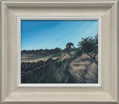 Dipinto paesaggistico della campagna inglese realizzato da un giovane artista britannico del XXI secolo
