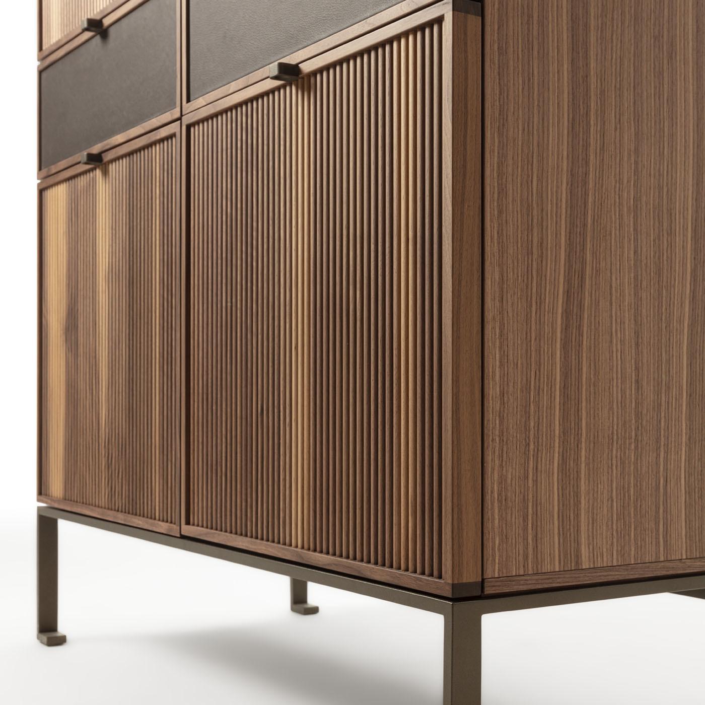 Italiano Melody L Canaletto Walnut Wood Storage Cabinet by Durame in vendita