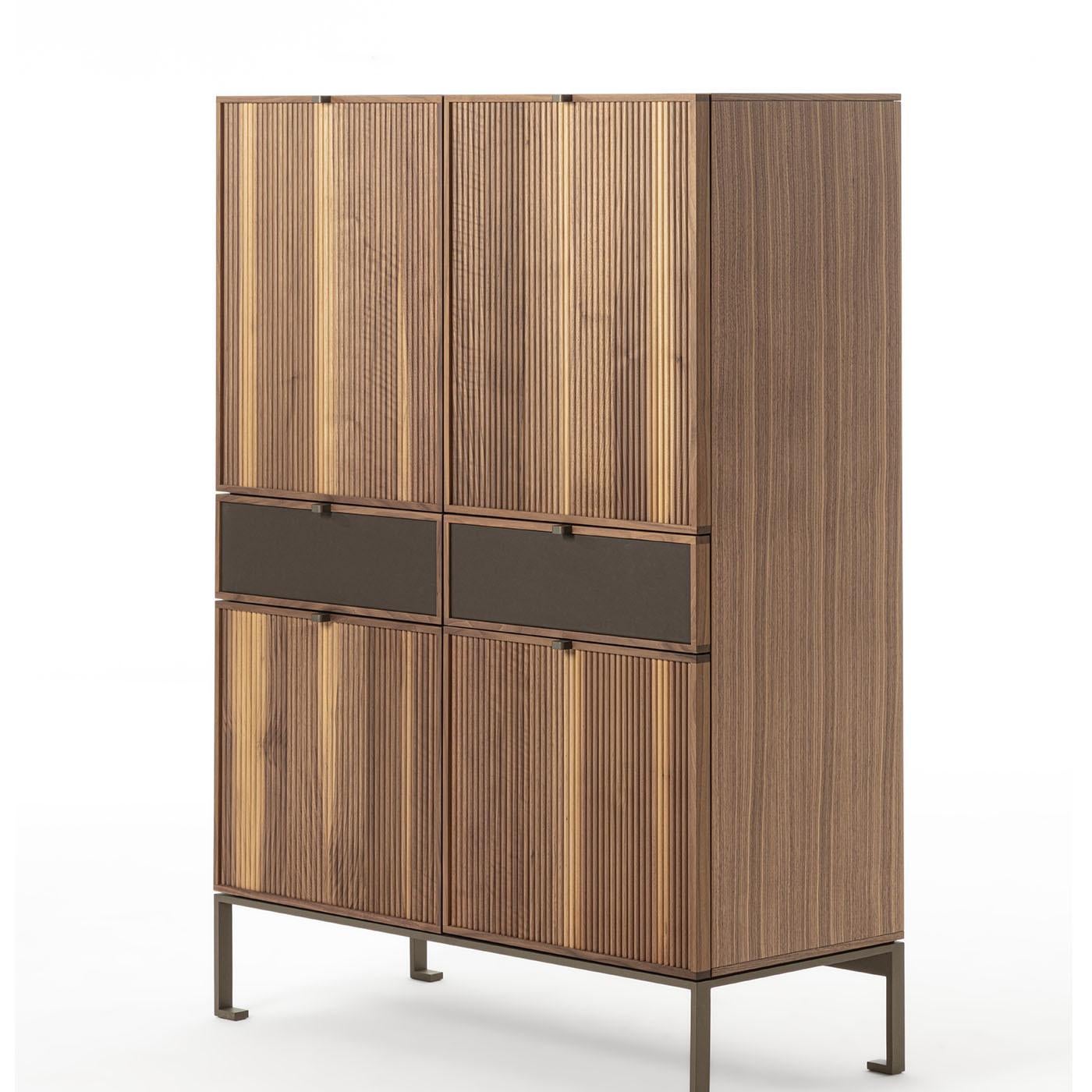 Legno Melody L Canaletto Walnut Wood Storage Cabinet by Durame in vendita