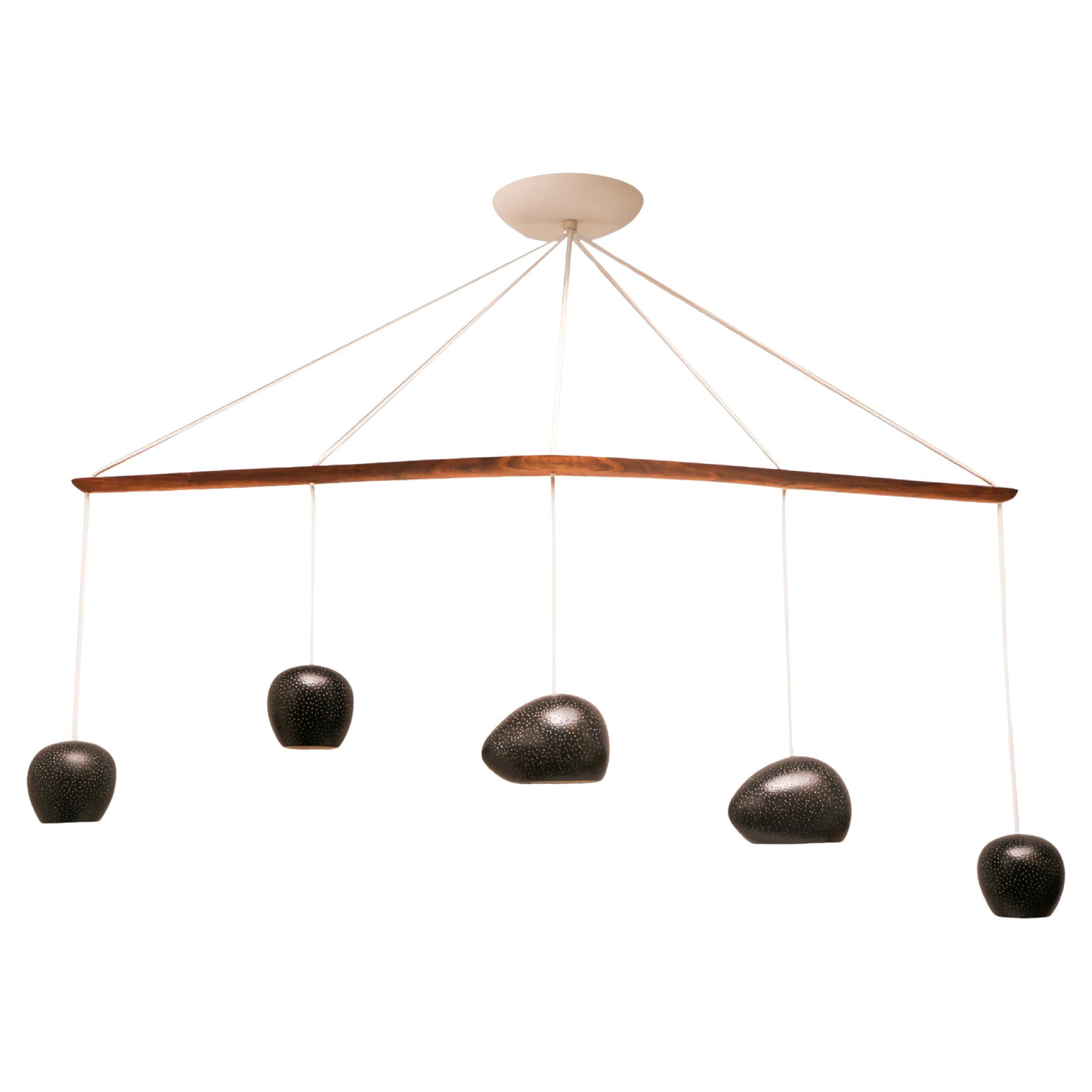 MELODY • Modern Chandelier • Five Light Pendant • Sculptural Ceramic Lighting