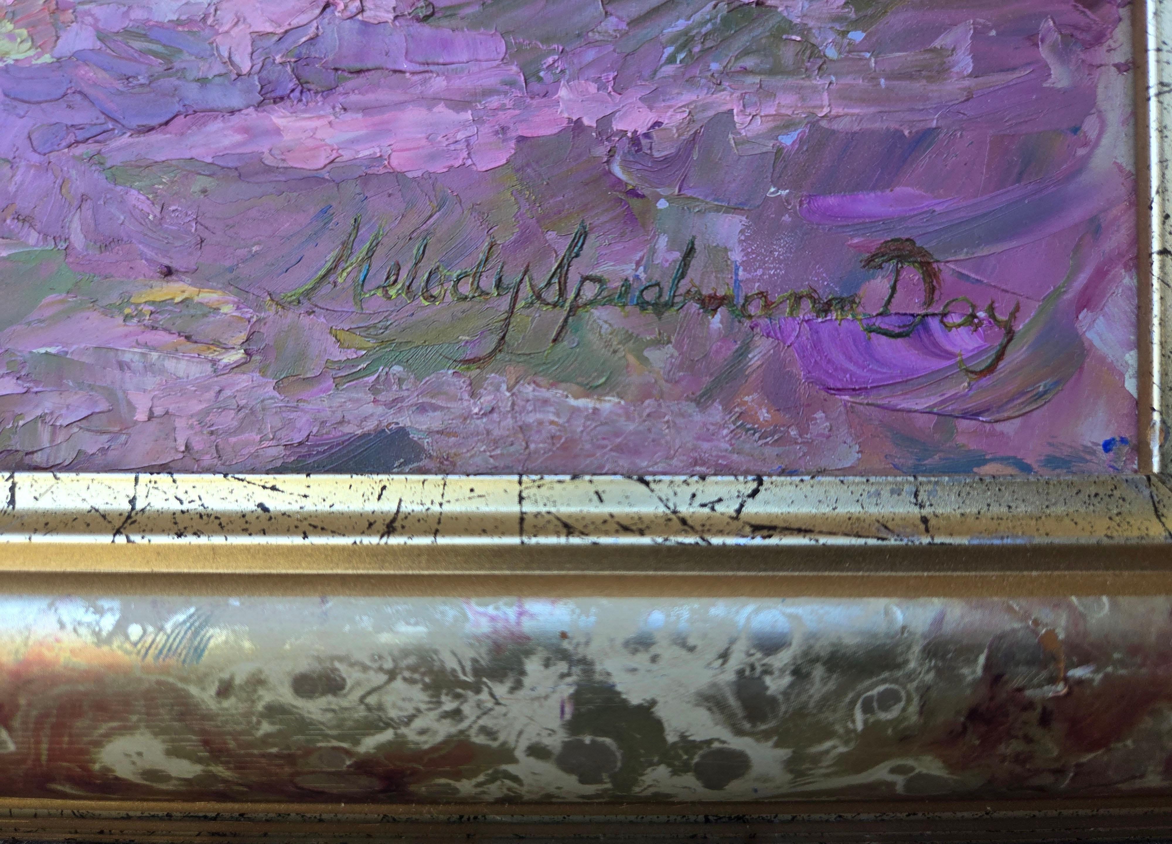 Huile sur Masonite taille : 11 x 14 in.
Taille du cadre : 14.5 x 17.5 in.
Signé, en bas à droite.

Une peinture de paysage originale à l'huile sur Masonite qui représente une scène tranquille avec une impression de sourdine et d'impressionnisme.