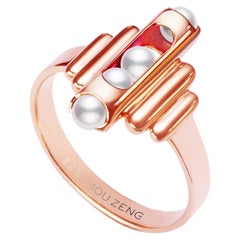 Kleinerody-Ring aus 18 Karat Roségold mit Perlen