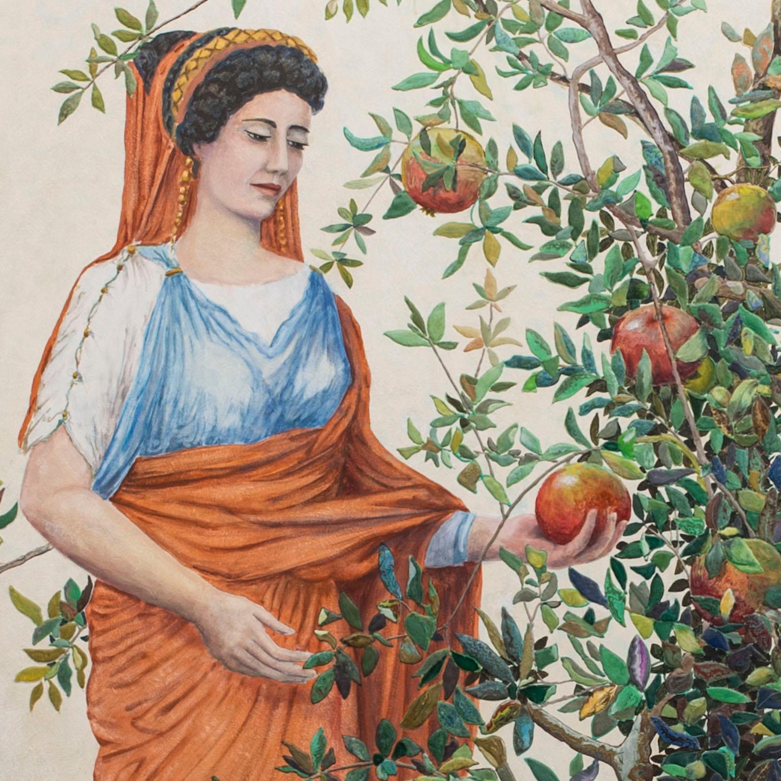 Virtue by Virtue
Thorn for thorn

Making a comparison between a plant (the pomegranate) and a character (Livia Drusilla) is a rather daring and perhaps a little bizarre idea, however, in my opinion it is not without significance.
Size: cm. 131x178h