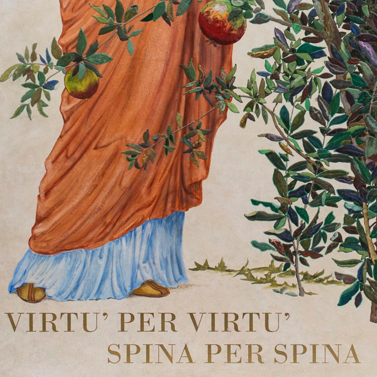 Handgefertigtes Kunstwerk-Wandgemälde von Cupioli, hergestellt in Italien (Italienisch) im Angebot