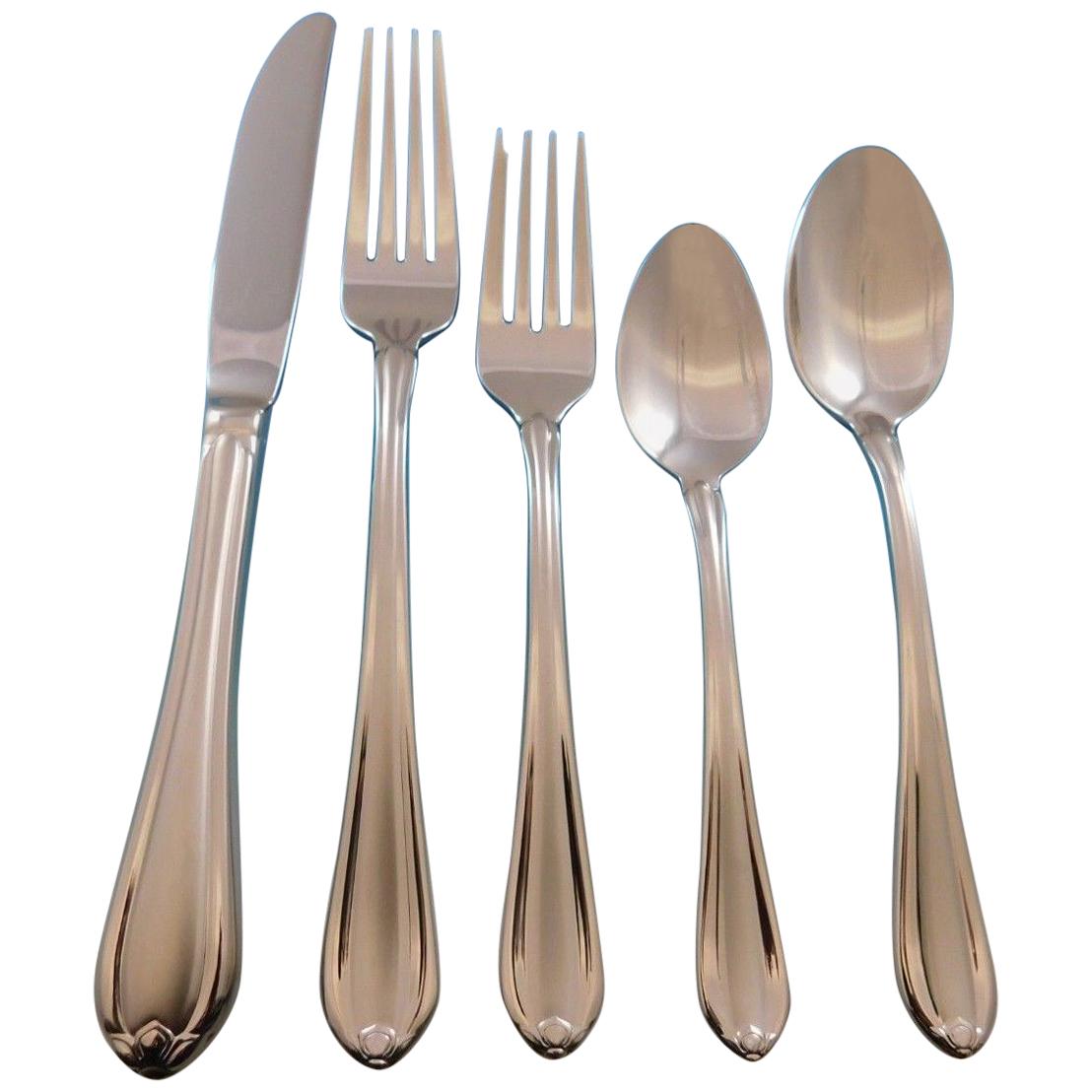 Melon Bud Frosted by Gorham Stainless Steel Cutlery Set Service 12 New 65  Pc For Sale at 1stDibs