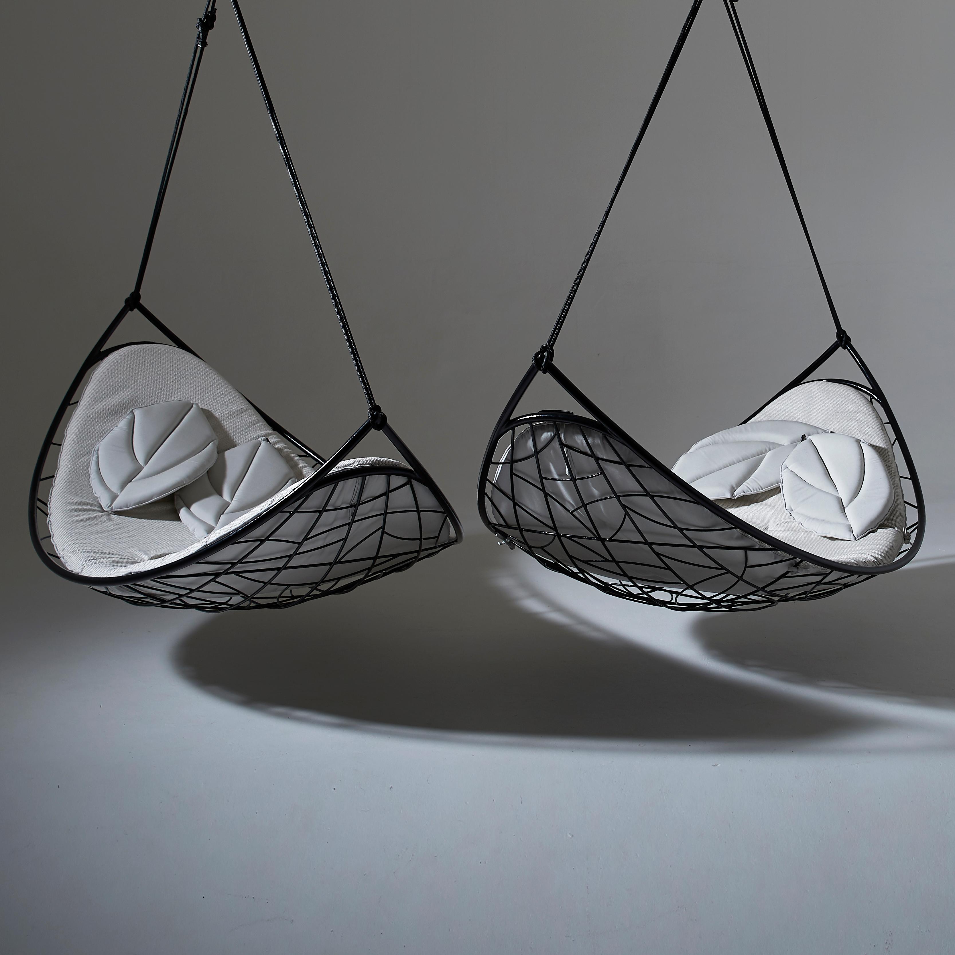 Acciaio Sedia a dondolo sospesa Melon - Lettino da giorno moderno In/Outdoor Bianco in vendita