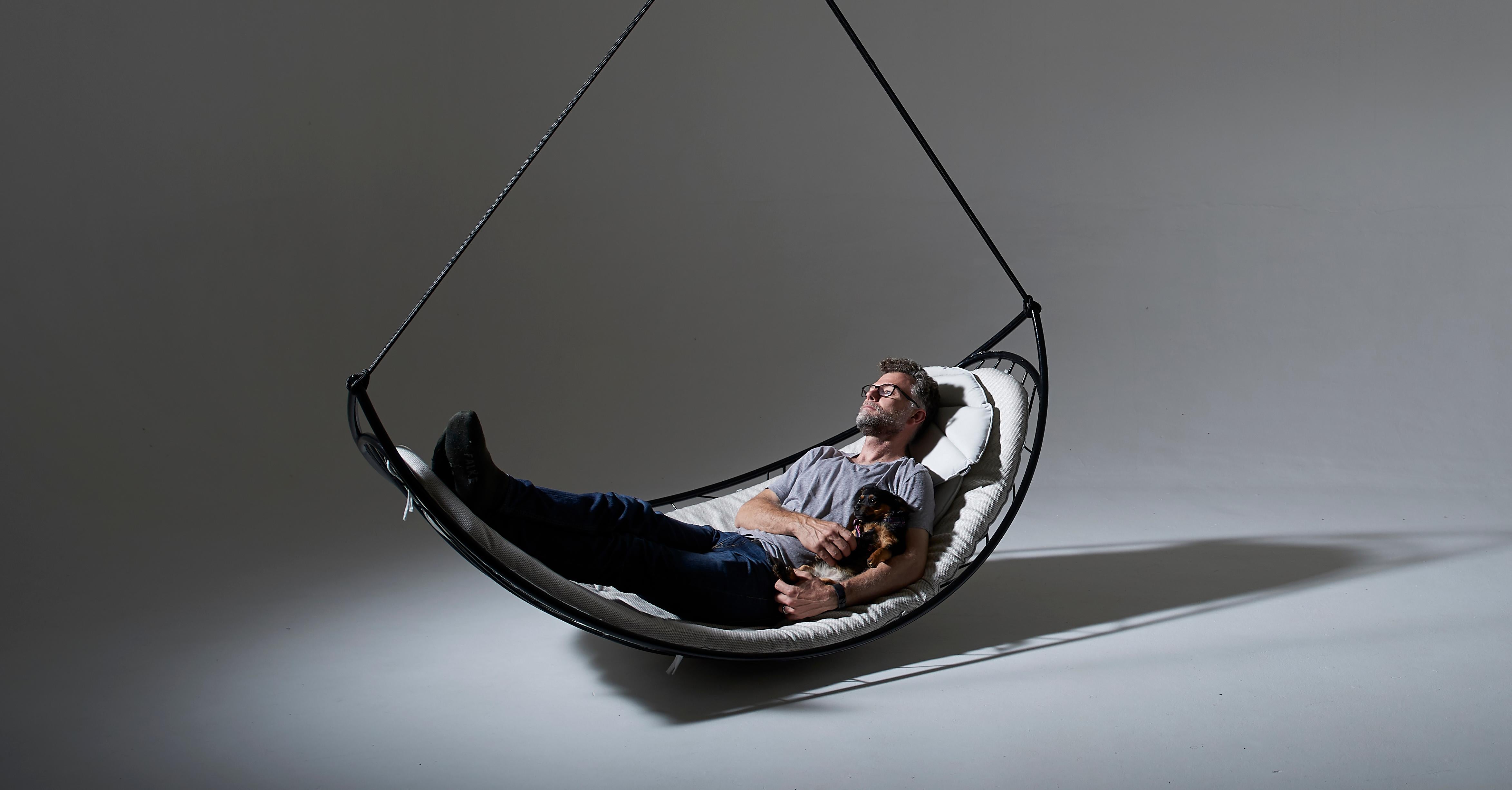 Sedia a dondolo sospesa Melon - Lettino da giorno moderno In/Outdoor Bianco in vendita 2