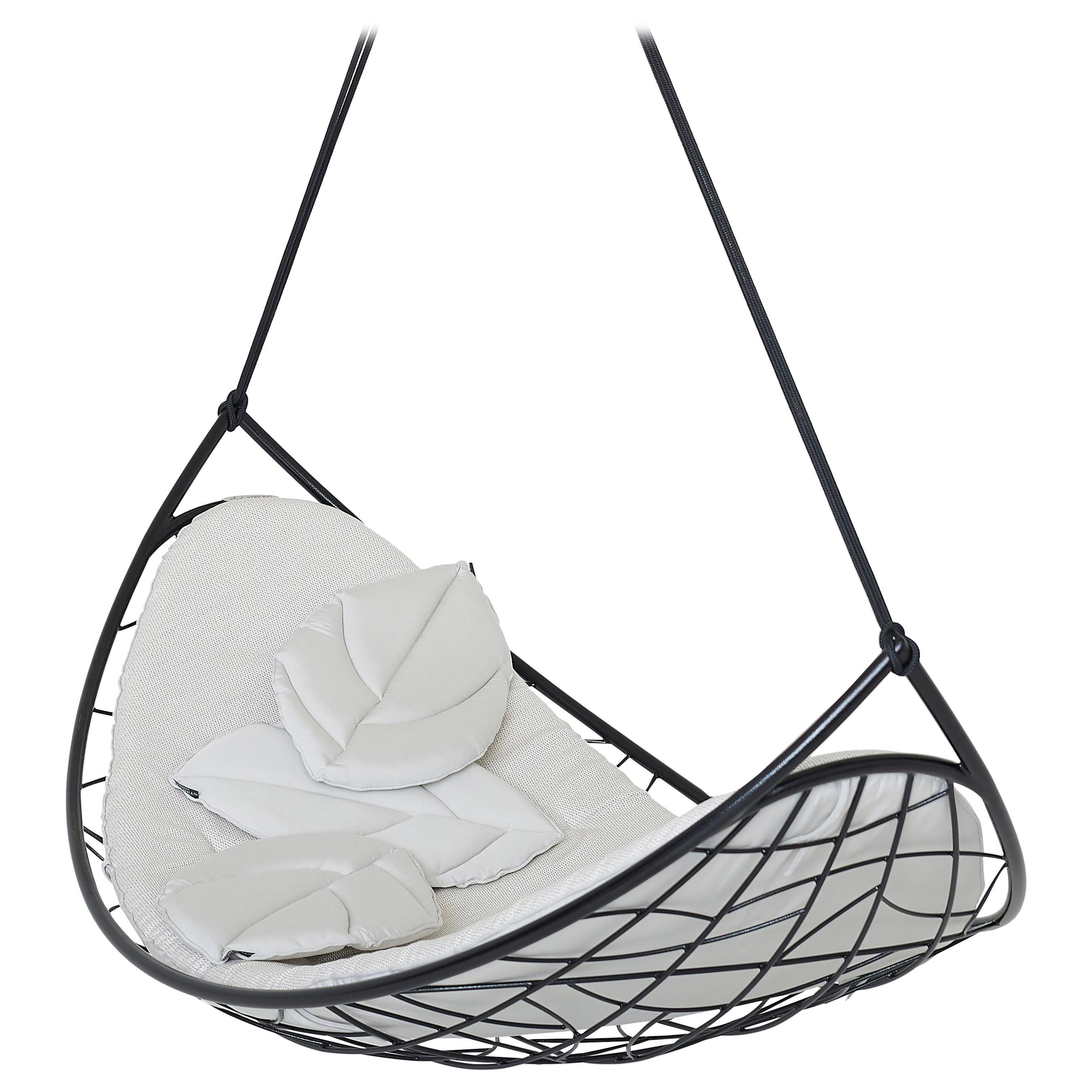 Melon Hanging Swing Chair Modern Daybed in/Outdoor Grey 'Cushion Additional'