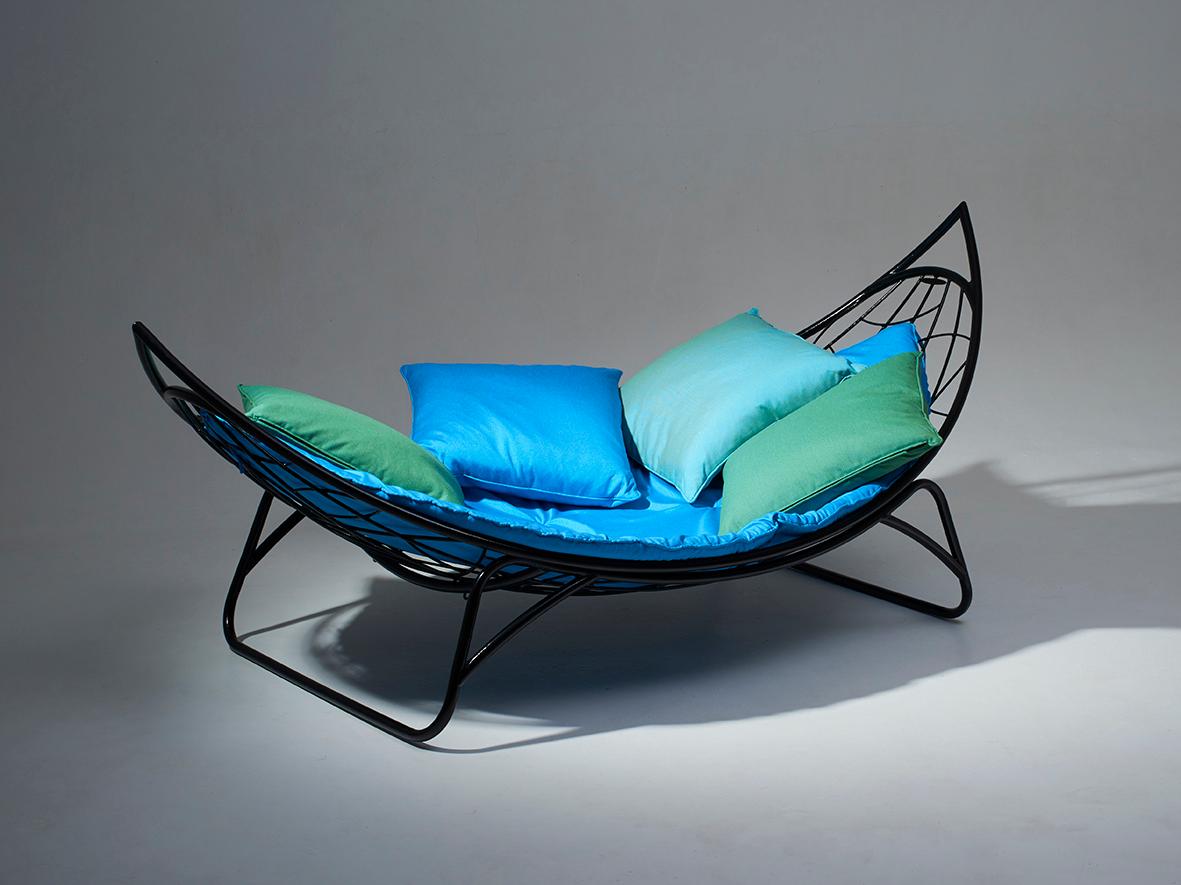 Hanging Swing Chair Modern Daybed In/Outdoor Weiß im Angebot 7