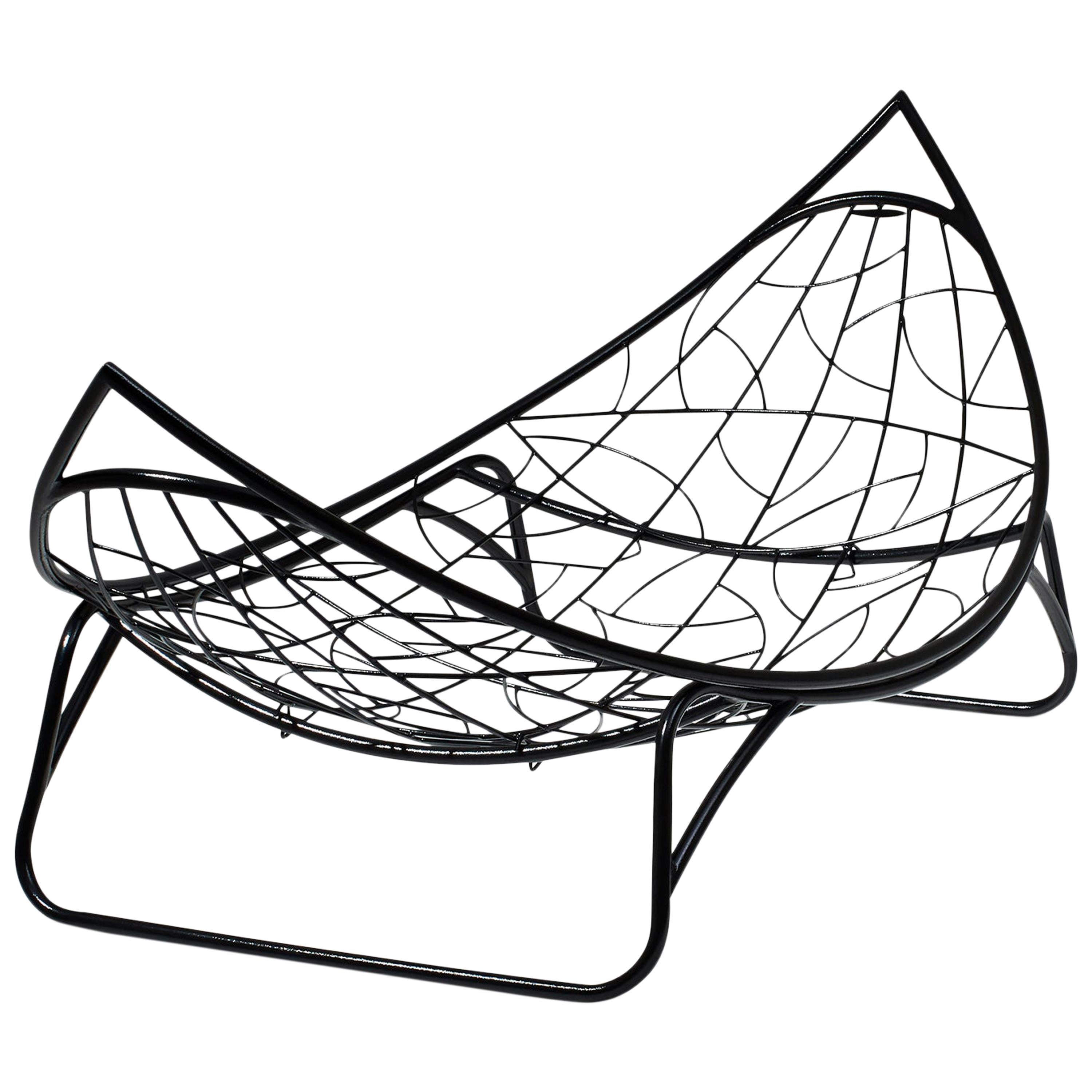 Swing Chair mit Melonenbeinen und Sockel, Modernes Stahl-Tagesbett des 21. Jahrhunderts in Weiß