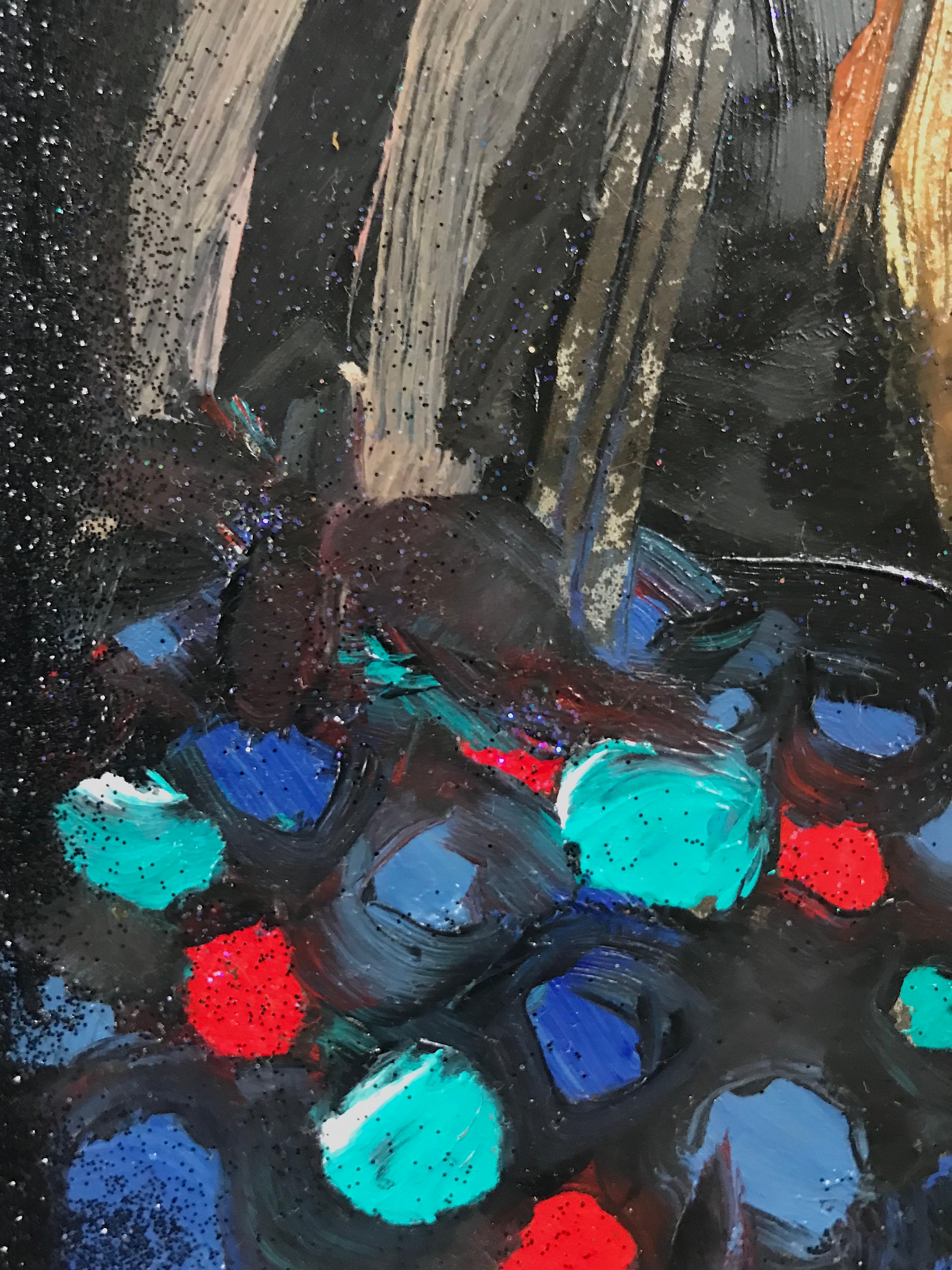her pole - Black Figurative Painting by Melora Griffis