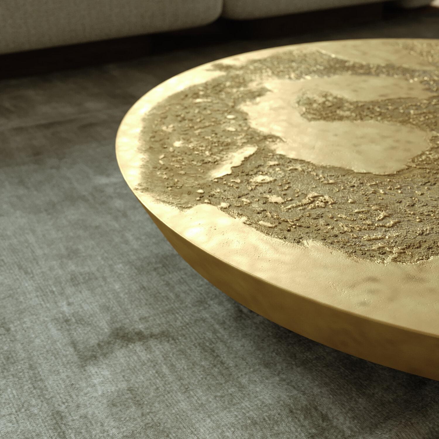 Moroccan Mélos Brass Coffee Table by French Design Studio Monogram For Sale