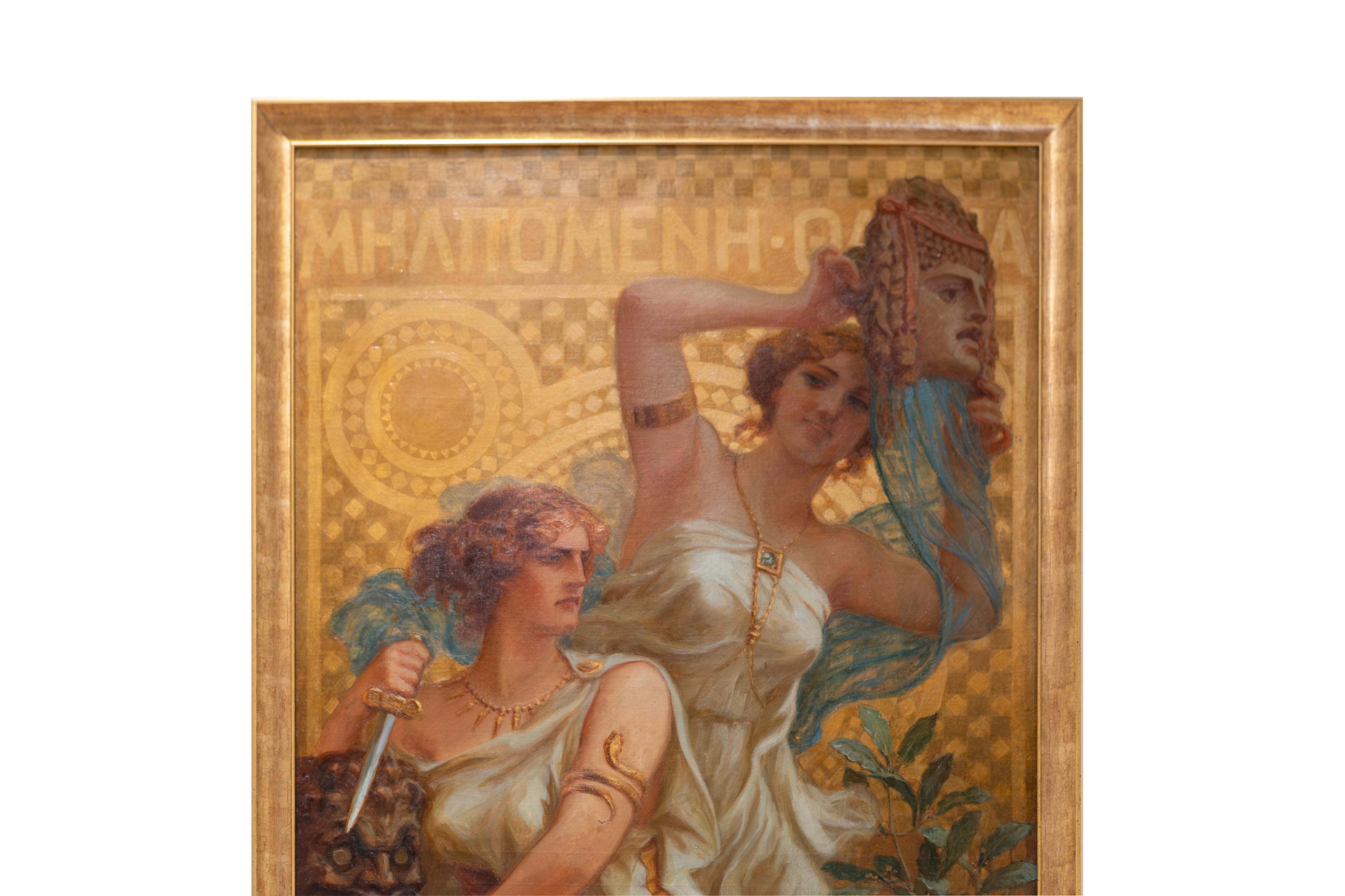 Un grande dipinto dell'artista italiano Giuseppe Mazzei, raffigura le muse Melpomene e Thalia con i loro classici attributi. Melpomene seduta tiene un pugnale coltello nella mano destra e una maschera tragica nella mano sinistra. Un serpente si