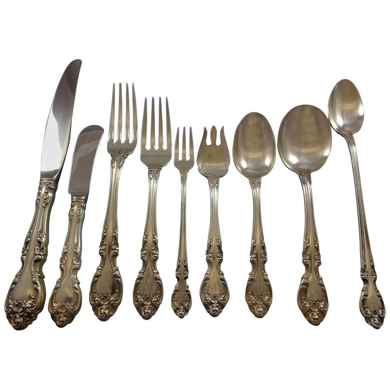 Melrose by Gorham Sterling Silver Flatware Service for 12 Set 119 Pieces For Sale