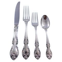 Melrose by Gorham Juego de Cubiertos de Plata de Ley para 12 Servicio de 48 piezas Tamaño Cena