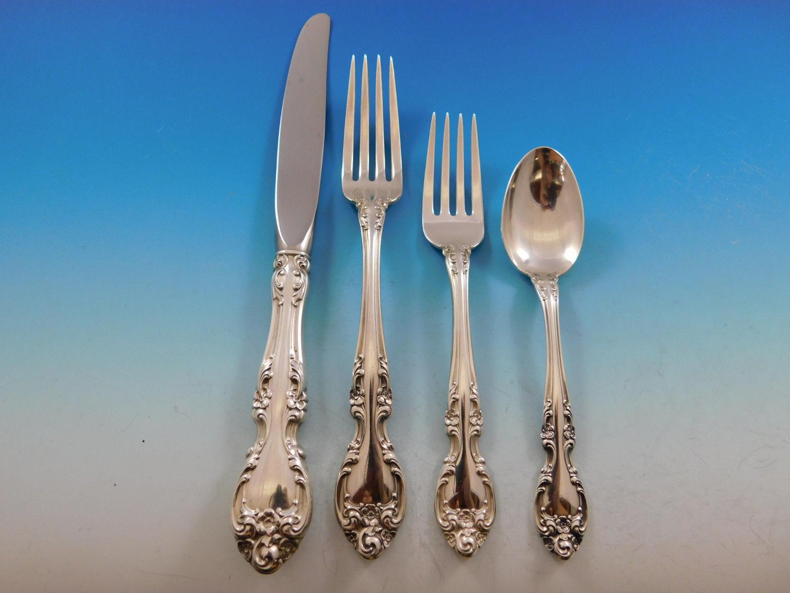 Melrose by Gorham Sterling Silver Flatware Set for 12 Service 60 Pcs Dinner Size In Excellent Condition For Sale In Big Bend, WI