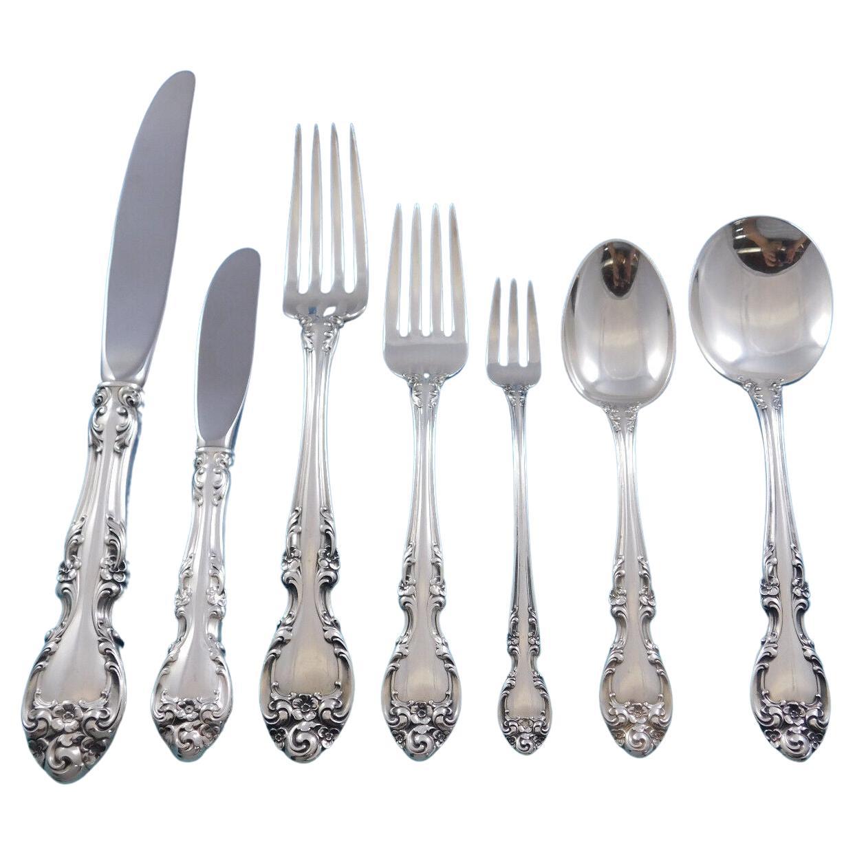 Melrose by Gorham Sterling Silver Flatware Set for 12 Service 88 pcs Dinner Size For Sale