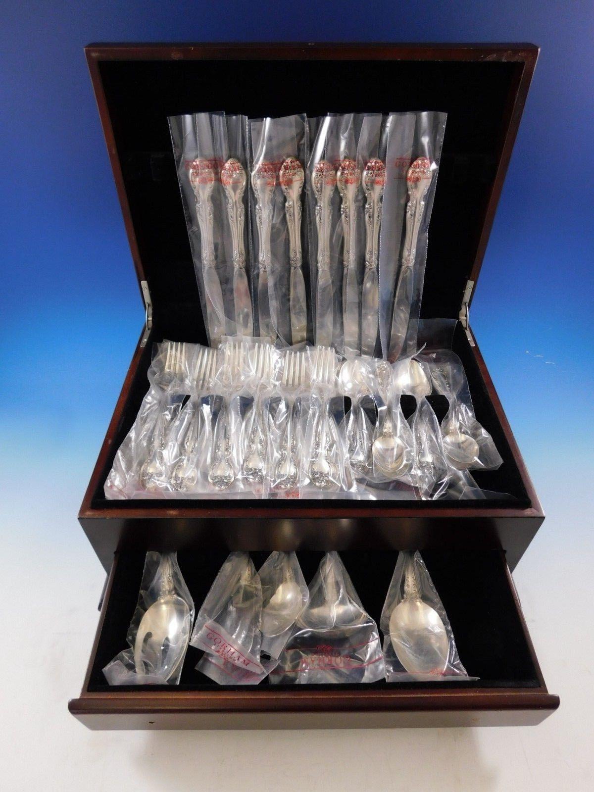Melrose by Gorham sterling silver place size flatware set, 37 pieces. This set includes:

8 place knives, 9 1/4