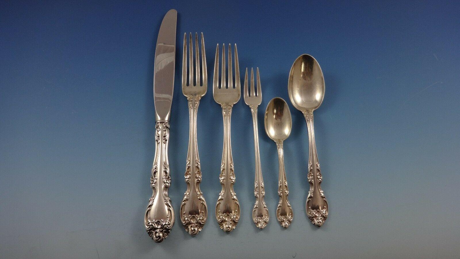 Melrose by Gorham sterling silver flatware set - 51 pieces. This set includes:

8 knives, 8 7/8