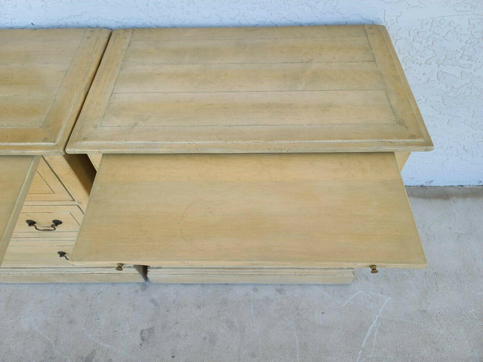 Melrose Collection Distressed Solid Wood Nightstands by Guy Chaddock In Good Condition In Lake Worth, FL
