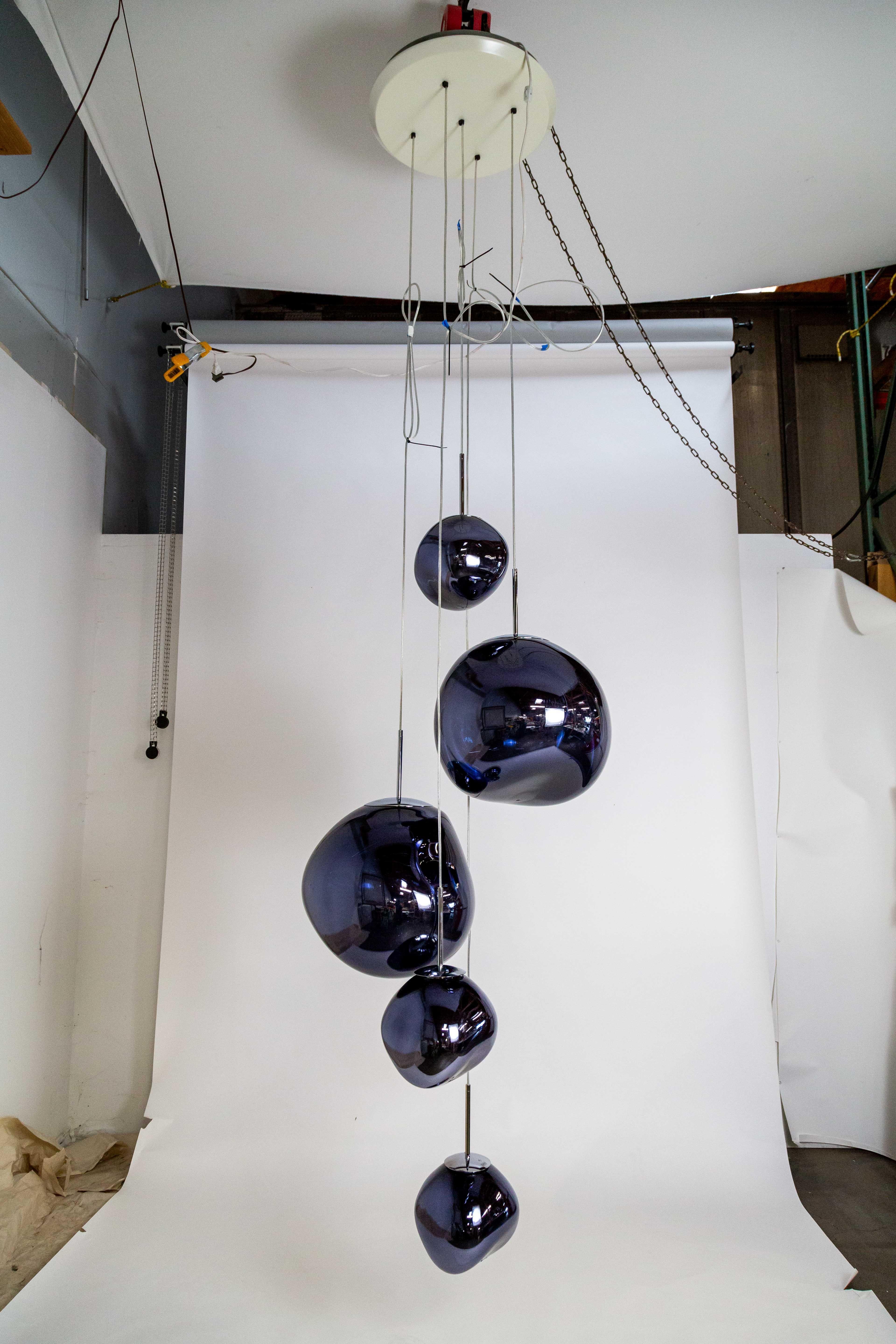 Melt 5-Light Spheres Chandelier by Tom Dixon For Sale 4