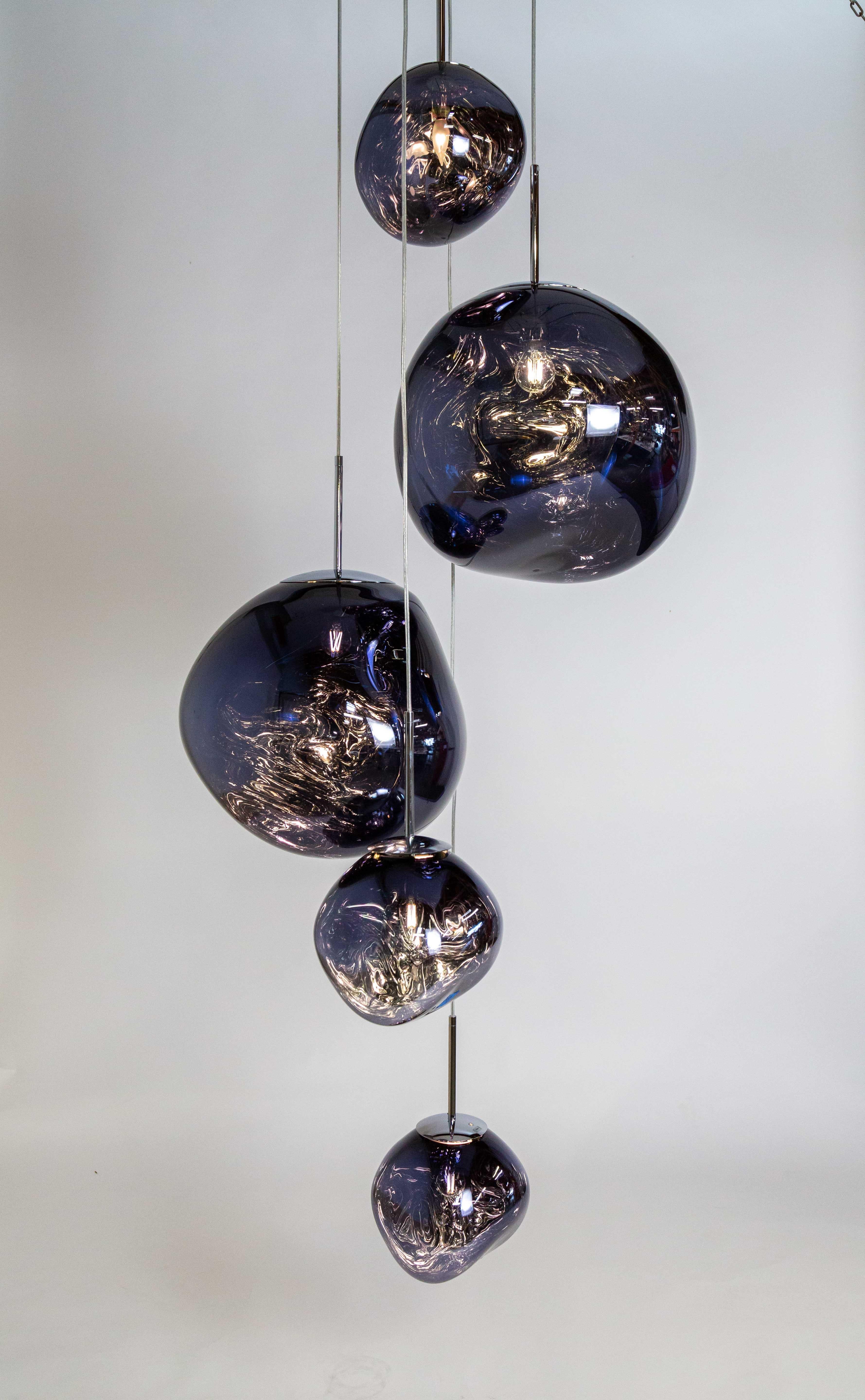 Molded Melt 5-Light Spheres Chandelier by Tom Dixon For Sale