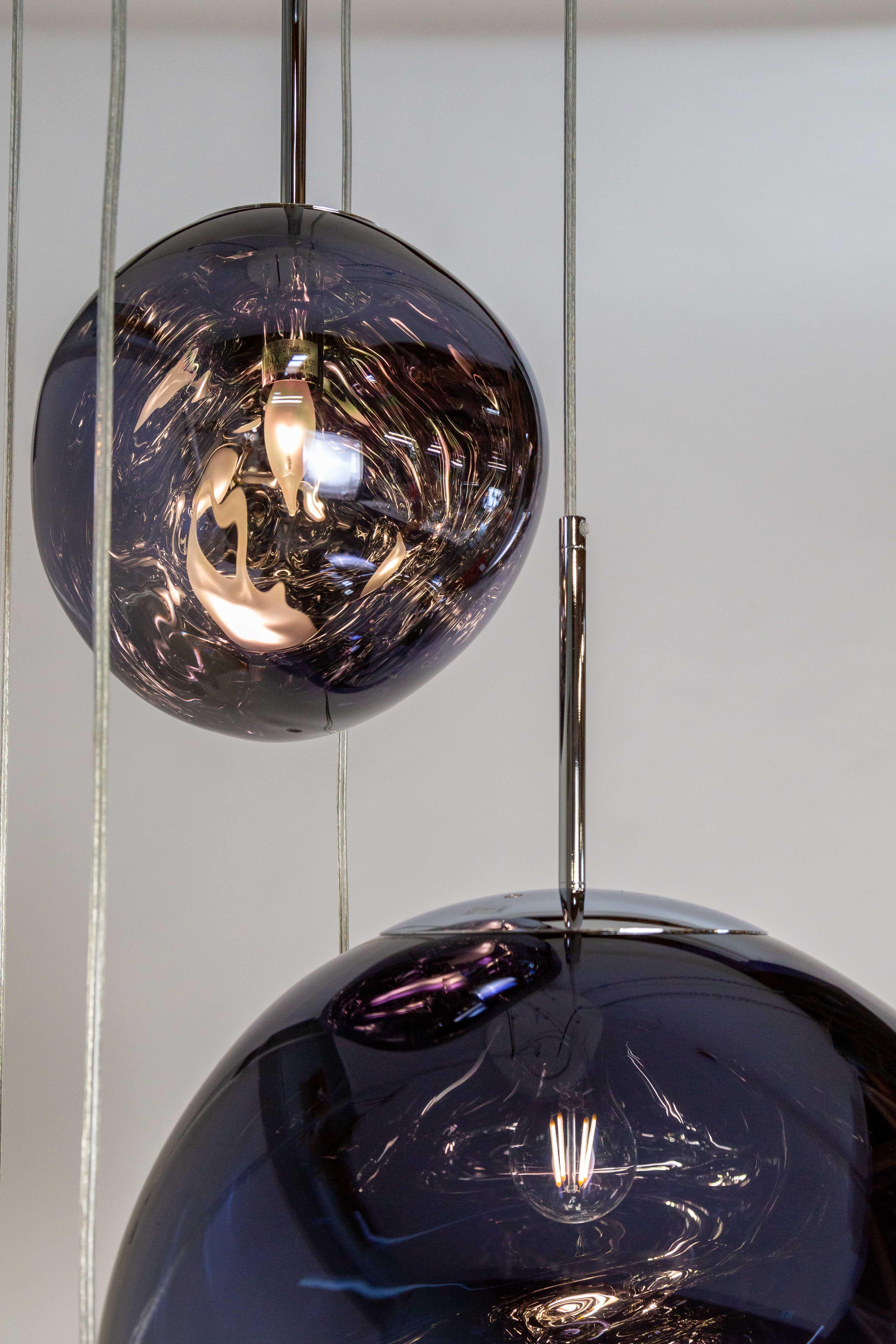 Metal Melt 5-Light Spheres Chandelier by Tom Dixon For Sale
