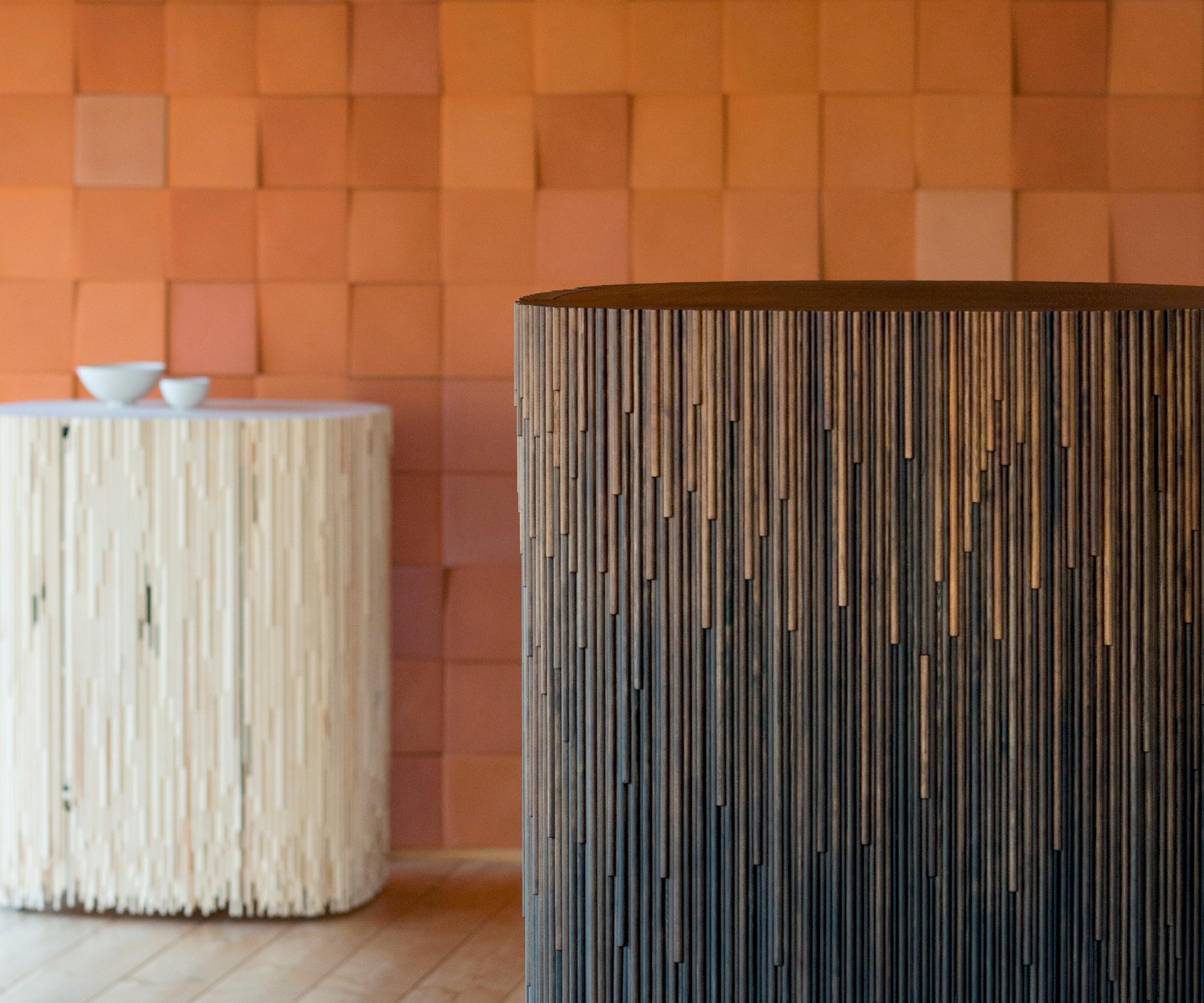 Finnish MELT Cabinet in Gradient Stained Pine by Antrei Hartikainen For Sale