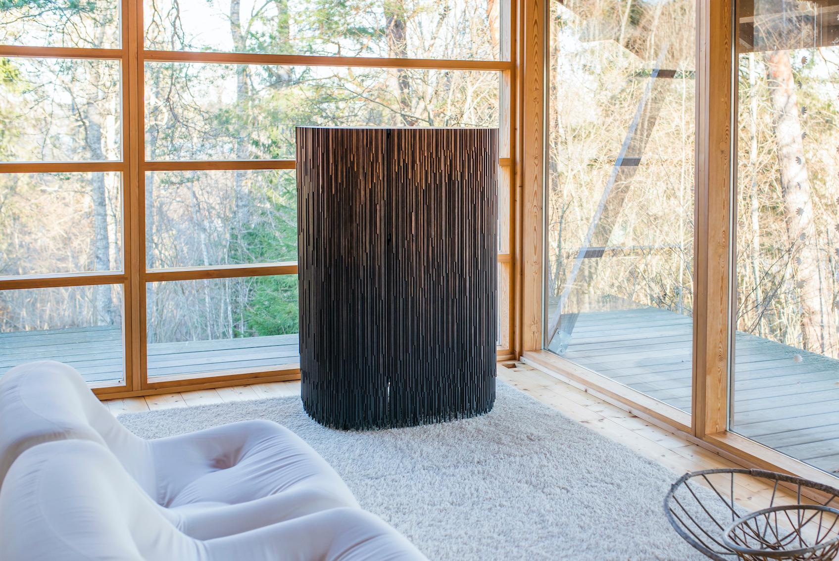 Scandinavian Modern MELT Cabinet in Gradient Stained Pine by Antrei Hartikainen For Sale