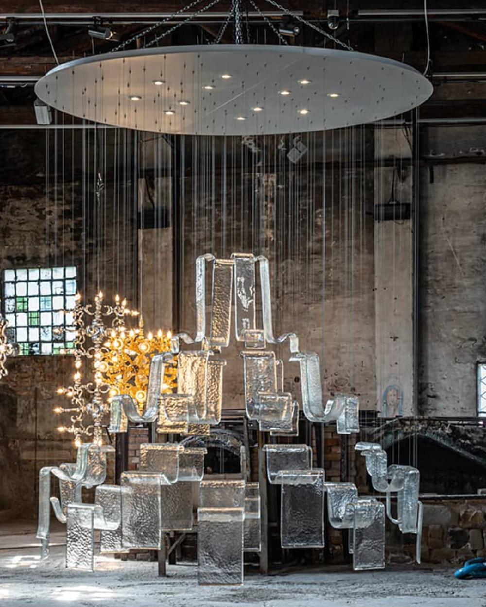 Italian MELT chandelier by Nendo for Wonderglass For Sale