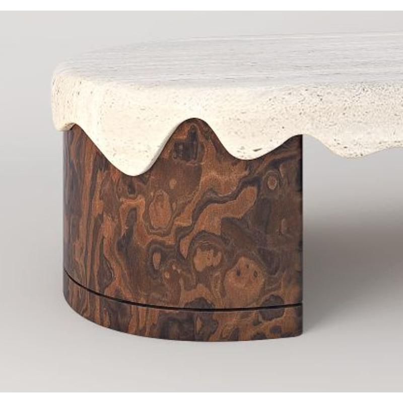 Turkish Melt Coffee Table, California Burl by Marble Balloon For Sale