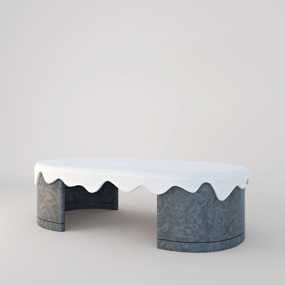 Modern Melt Coffee Table, Grey Vavona by Marble Balloon