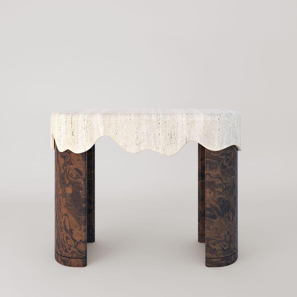 Melt Console - California burl by Marble Balloon
Dimensions: W120 x D40 x H90 cm
Materials: California burl, light travertine, white sugar

Also available: Walnut burl, grey vavona

Melt tables and consoles are registered design products of