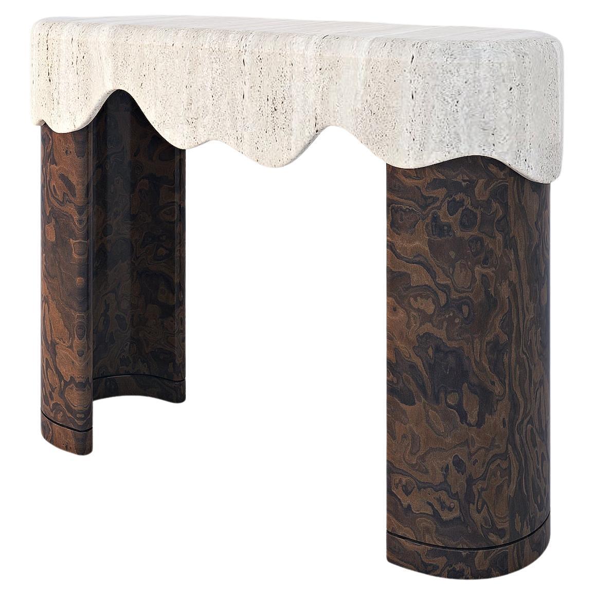 Melt Console Table, California Burl For Sale