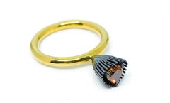 Melt Her Heart with Heart Shaped Colored Diamond One of a Kind Gold Ring