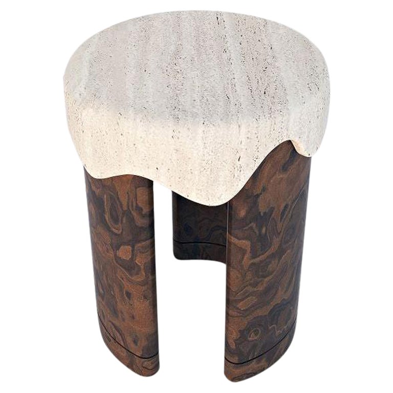 Melt Side Table, California Burl by Marble Balloon