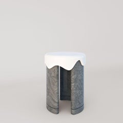 Melt Side Table, Grey Vavona by Marble Balloon