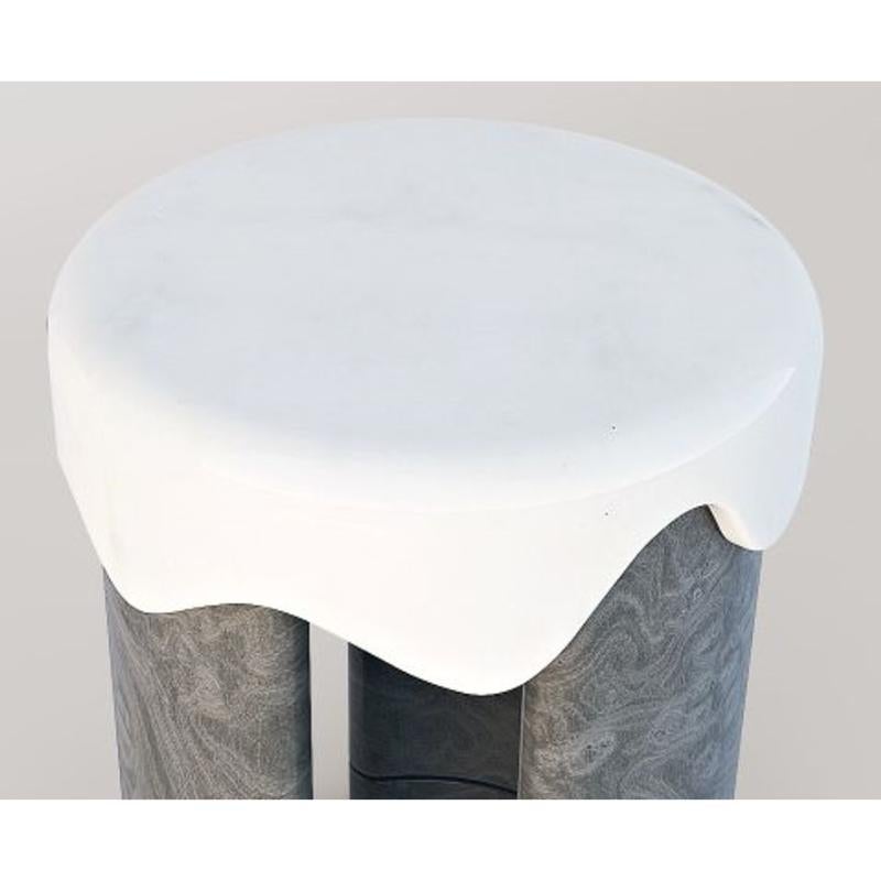 Turkish Melt Side Table, Grey Vavona by Marble Balloon