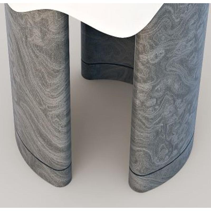 Melt Side Table, Grey Vavona by Marble Balloon In New Condition In Geneve, CH