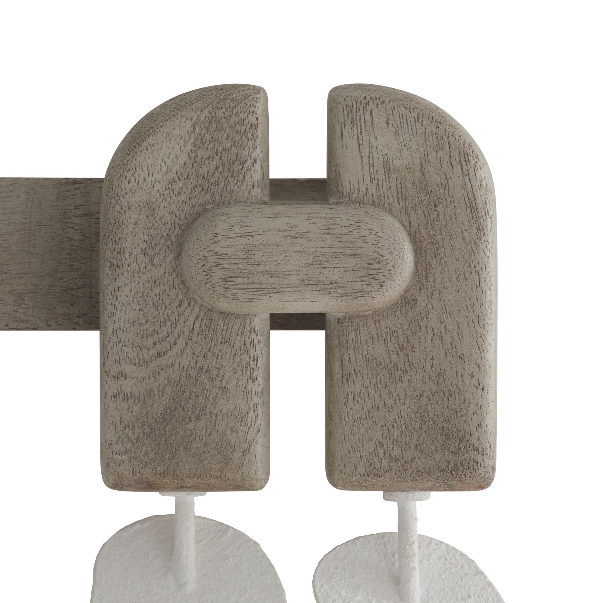 Melt Wall Décor GAWPI01 - Eisen mit weißer Gesso-Beschichtung, Wood im Angebot 4