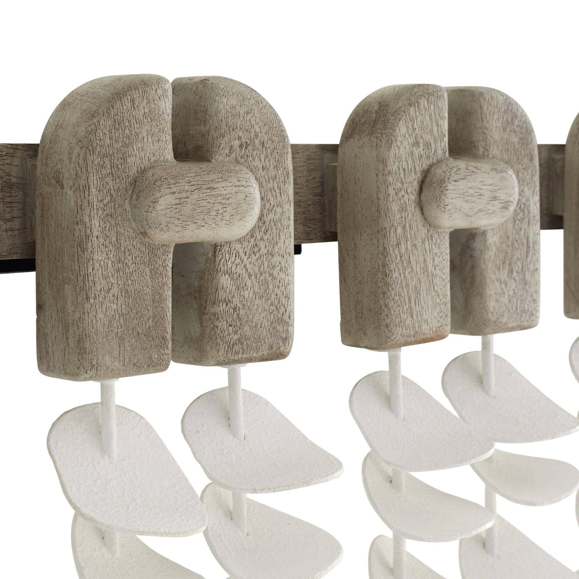 Melt Wall Décor GAWPI01 - Eisen mit weißer Gesso-Beschichtung, Wood im Angebot 3