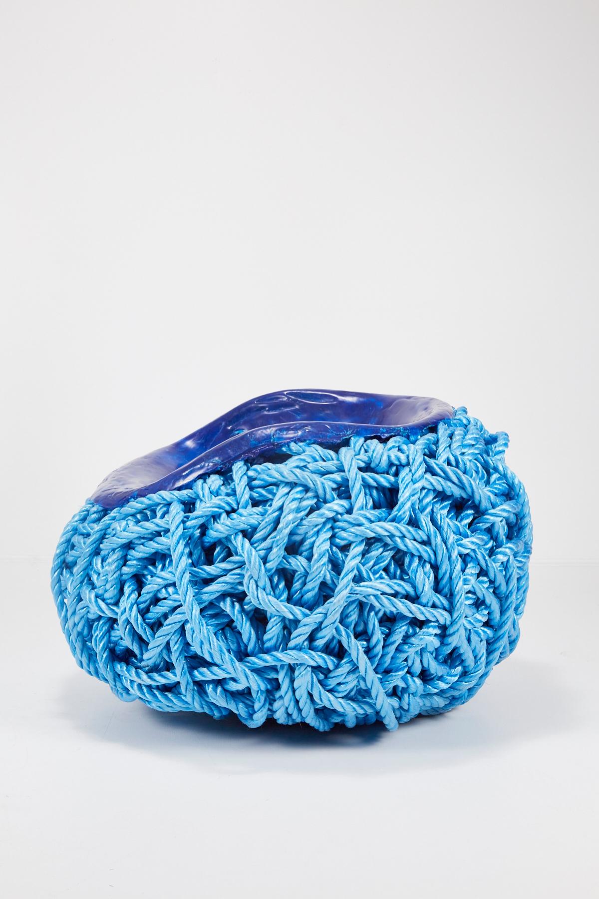 Meltdown Chair PP Rope Blue Chair by Tom Price, 2017 In Good Condition For Sale In Los Angeles, CA