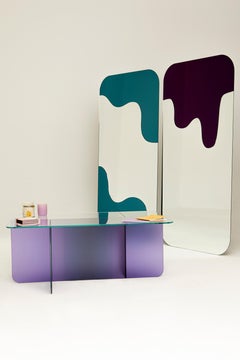 Specchio a stelo viola fuso di Studio A Monsoleil