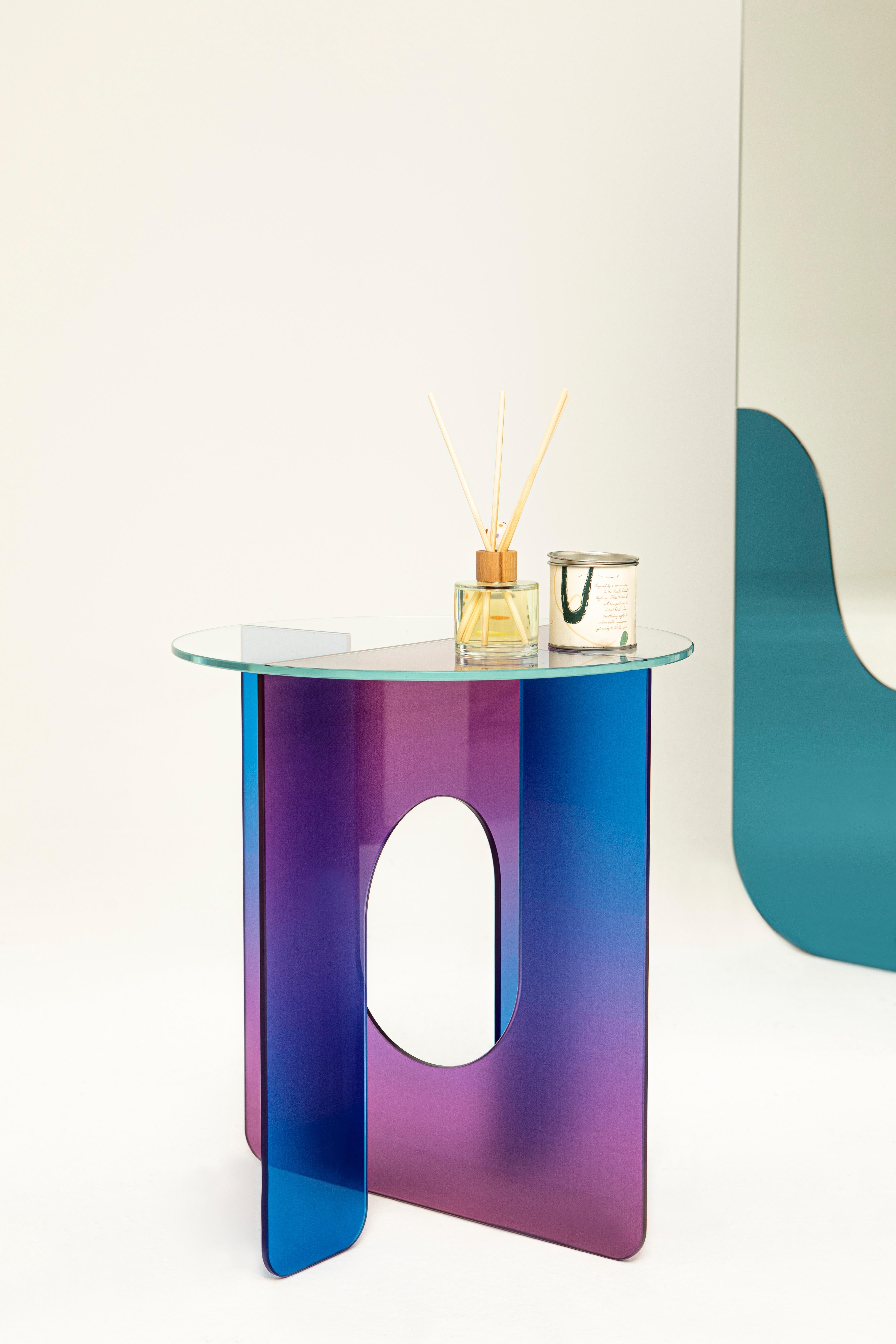 Turkish Melted Purple Standing Mirror by Studio Monsoleil For Sale
