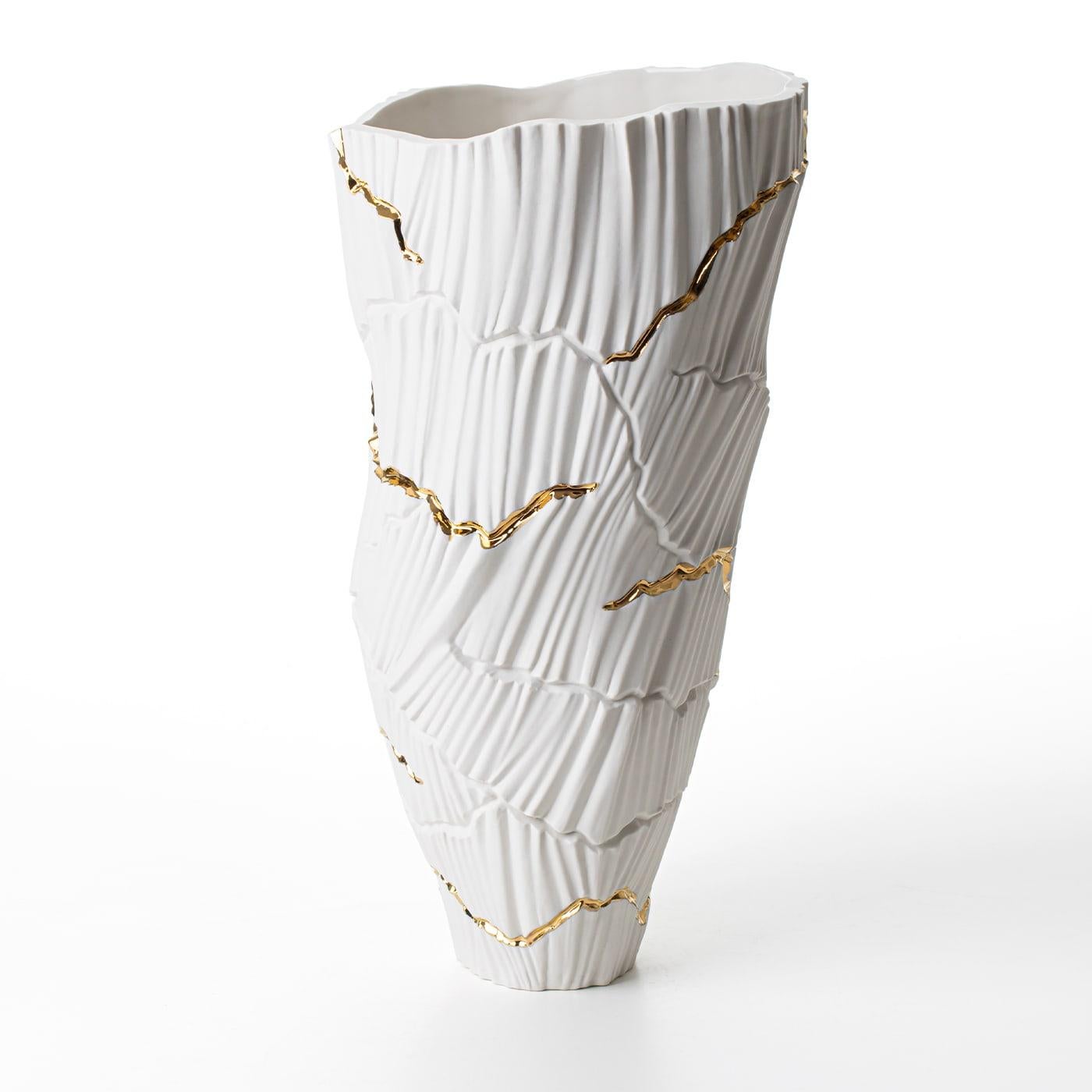 Contemporary Meltemi Gold Cracks Vase For Sale