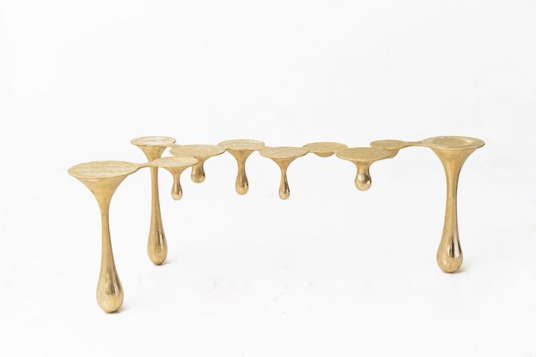 Melting Brass Coffee Table/Cocktail Table by Zhipeng Tan In New Condition For Sale In Beverly Hills, CA