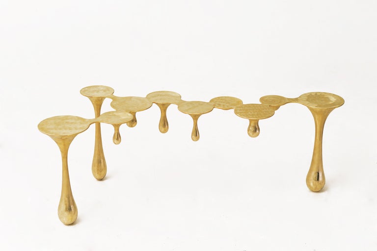 Melting Brass Coffee Table/Cocktail Table by Zhipeng Tan For Sale 1