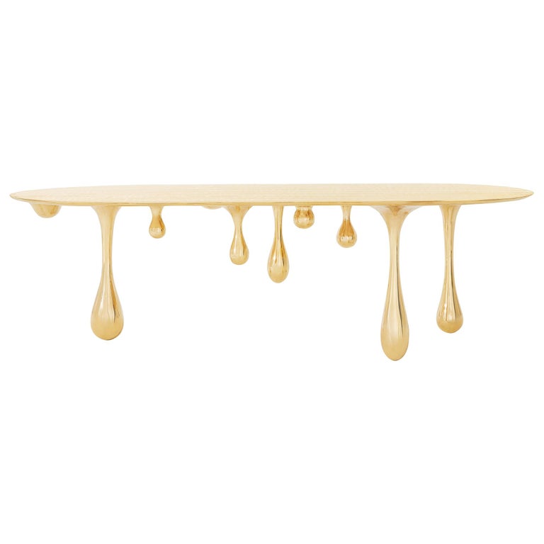Melting Brass Coffee Table/Cocktail Table by Zhipeng Tan For Sale