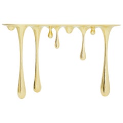 Melting Brass Console Table or Hallway Table by Zhipeng Tan